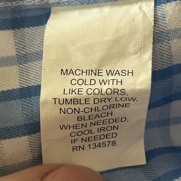 Vineyard Vines Blue and White Casual Button Down Shirt Sz L - Picture 5 of 6